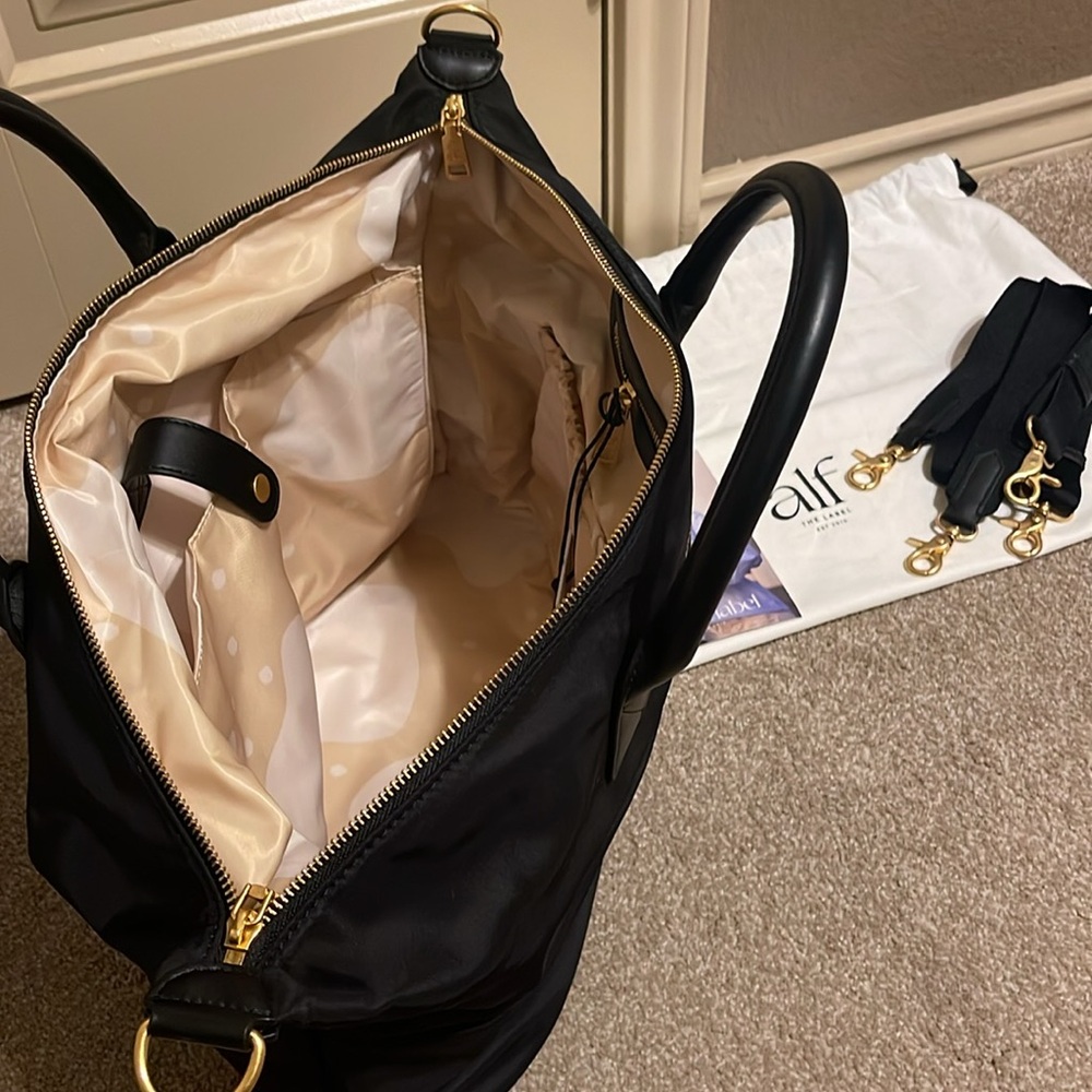 Alf The Label Ali Carryall Nylon 5-Way Bag NEW Black-Gold - Picture 10 of 15